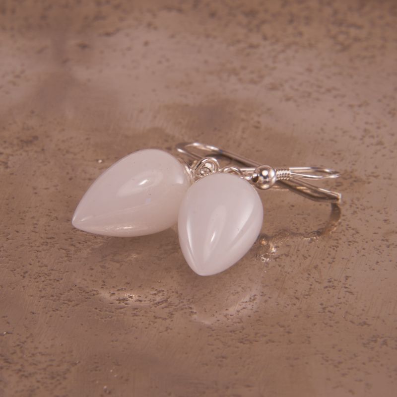 Preview: Silberohrringe mit Kascholong Brautschmuck